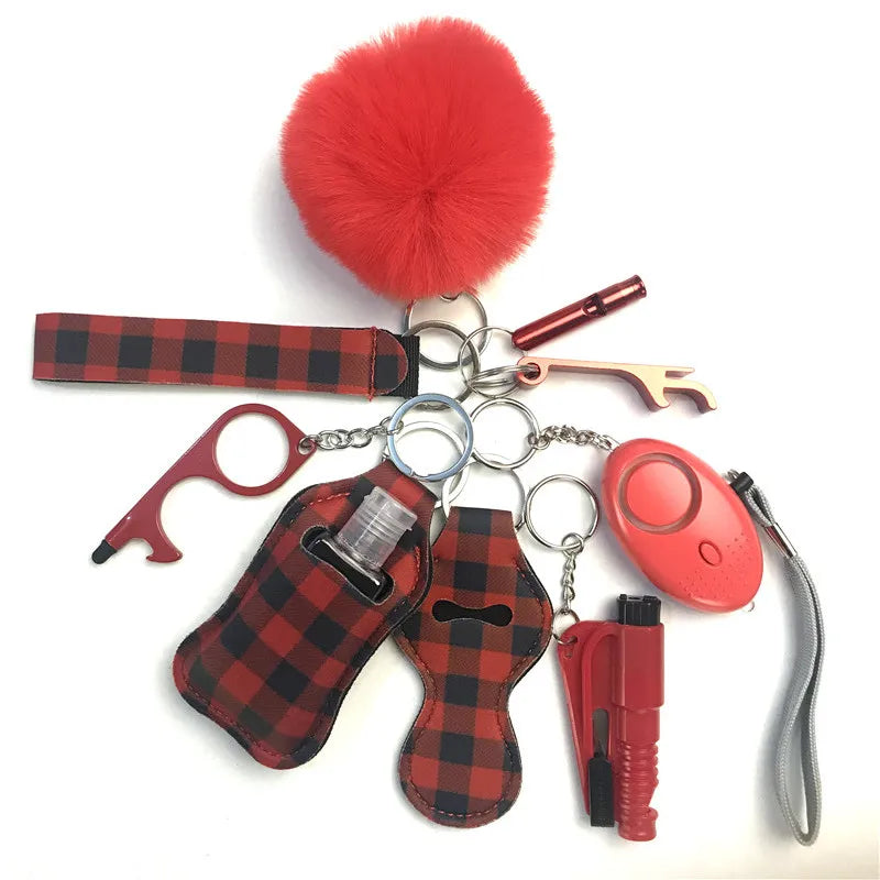 Personal Safety Survival Women Alarm Set Emergency Protection Safety defense Keychain Alarm with windows breaker