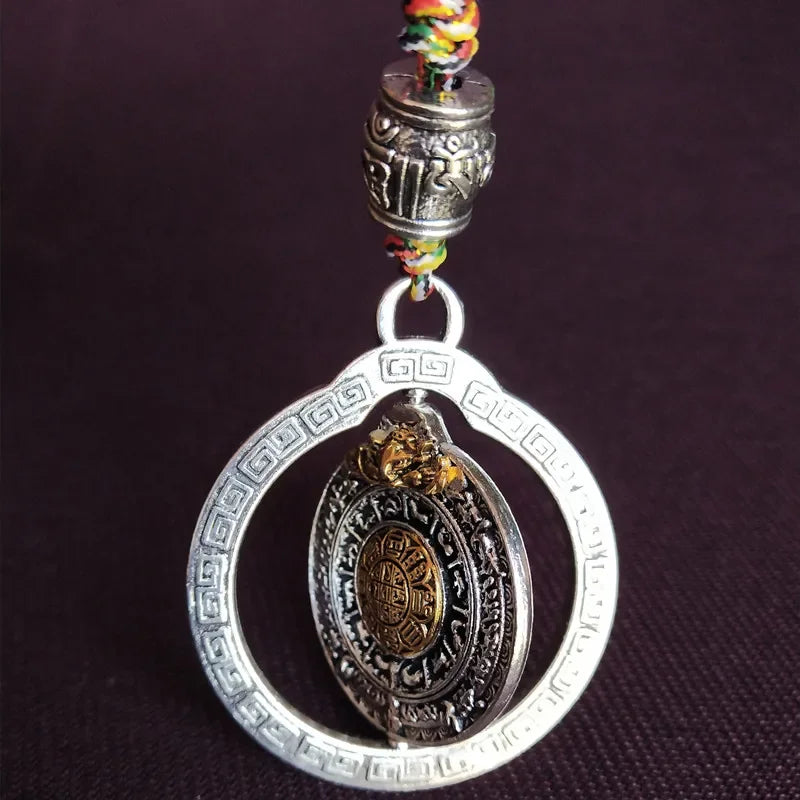 Greco-Buddhist Auspicious Amulet – Nine Palaces Eight Diagrams Mantra Card for Protection & Good Fortune