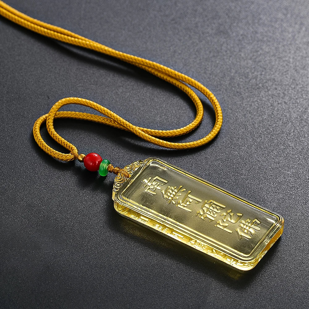 Amitabha Glass Pendant | Luminous Mantra Talisman