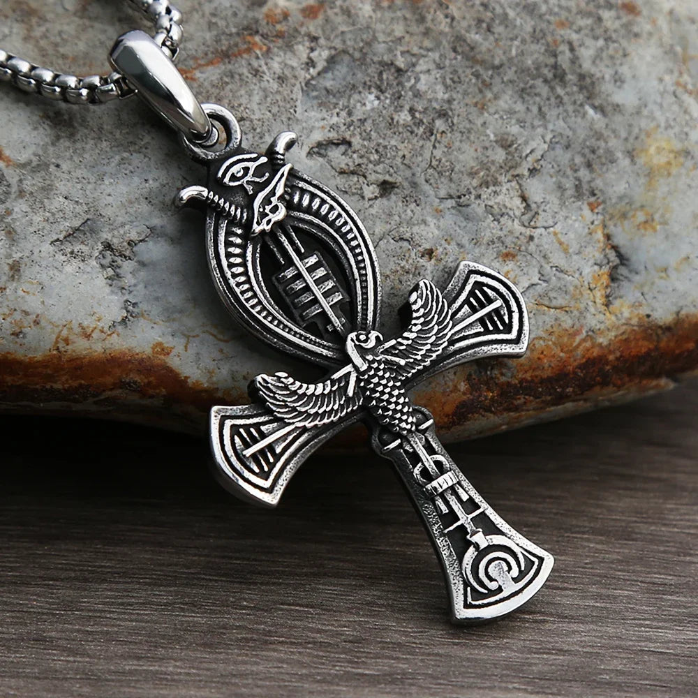 Ankh Cross of Horus | Eternal Life Amulet in Forged Steel