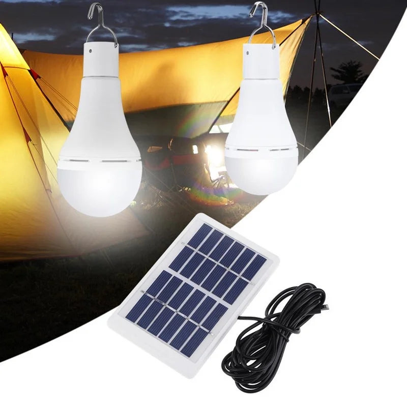 💡 Solar-Powered LED Bulb – USB Rechargeable with Remote, Multi-Brightness Modes & IP65 Waterproof for Camping & Emergencies