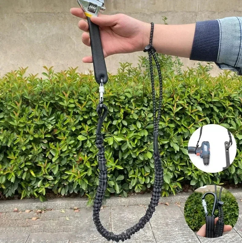 Anti-Fall Safety Bungee Lanyard with Carabiner – Urban Survival & Climbing Security Tool
