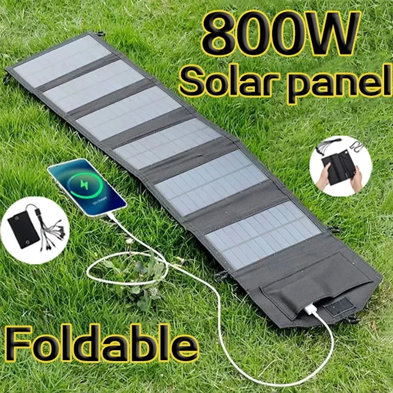 ☀️ 6-Fold 20W/h Foldable Solar Panel – USB 5V DC Charger for Phones, Power Banks & Off-Grid Mobile Power