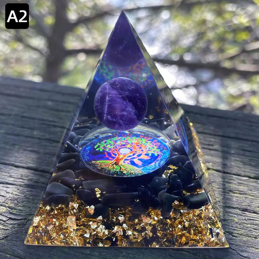 Amethyst Orgonite Positive Vibrational Energy Pyramid
