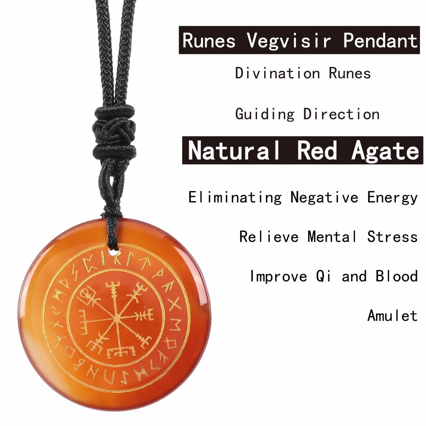 Vegvisir Rune Pendant | The Viking's Crystal Compass