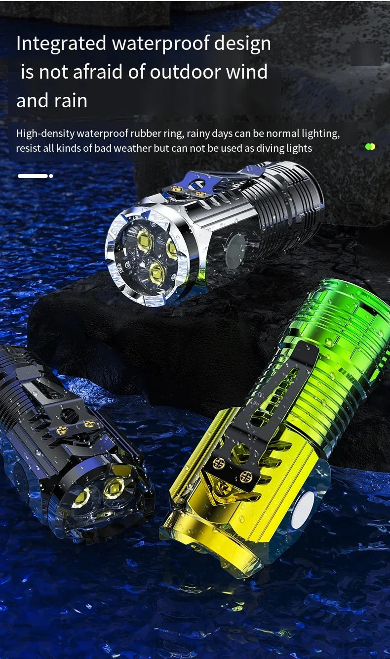Super Bright Rechargeable 3-LED Mini Flashlight