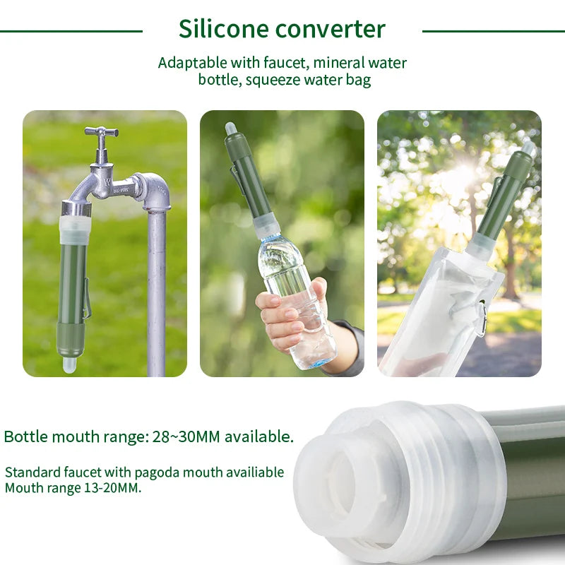 Filterwell Carbon Survival Straw – 4000L Triple-Stage Water Purifier for Prepping, Camping & Emergency Use