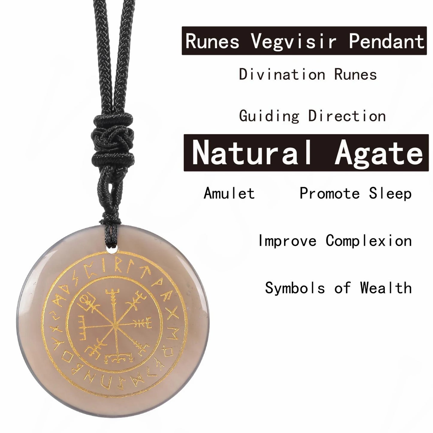 Vegvisir Rune Pendant | The Viking's Crystal Compass