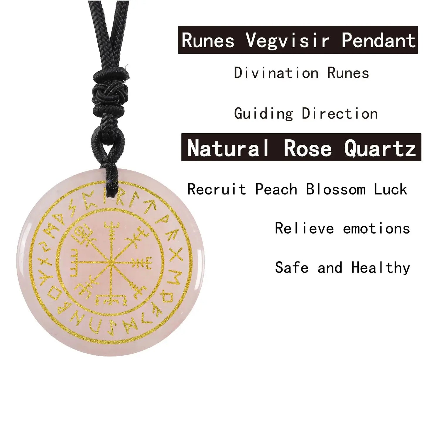 Vegvisir Rune Pendant | The Viking's Crystal Compass