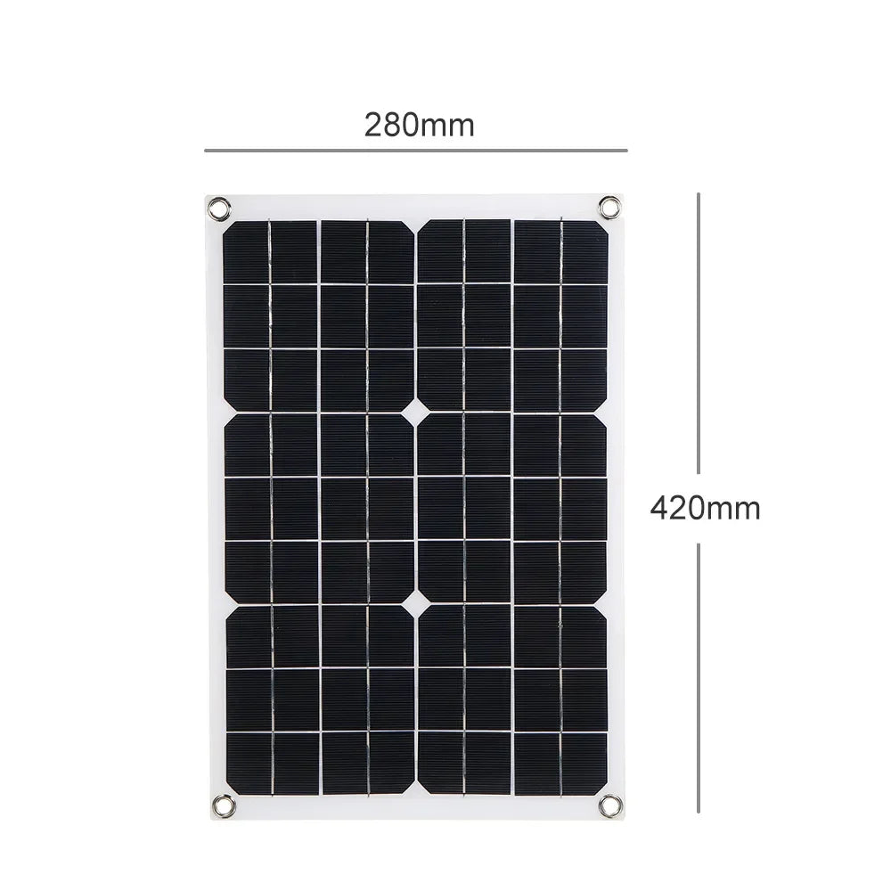 ☀️ 1200W Solar Panel Charger – 12V Dual USB with Optional 10A–100A Controller