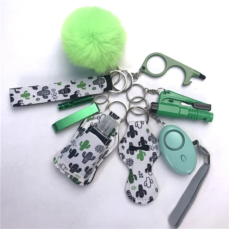 Personal Safety Survival Women Alarm Set Emergency Protection Safety defense Keychain Alarm with windows breaker
