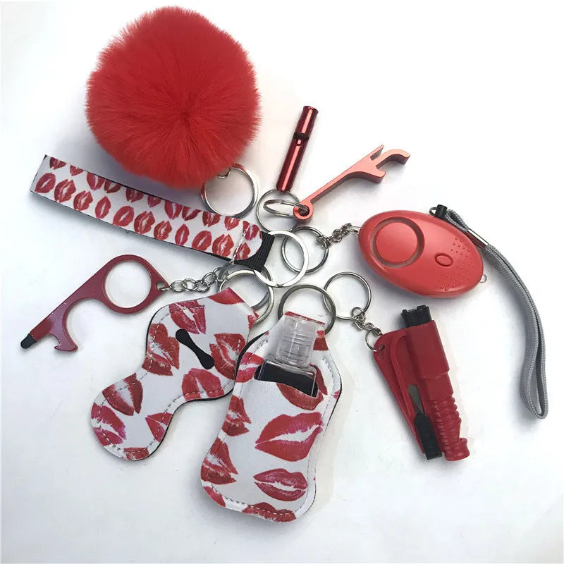 Personal Safety Survival Women Alarm Set Emergency Protection Safety defense Keychain Alarm with windows breaker
