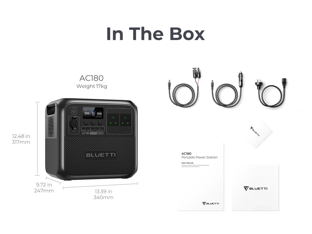 BLUETTI AC180 Portable Power Station – 1152Wh, 1800W Output, 2700W Surge, LiFePO₄, Solar + UPS, Wireless Charging