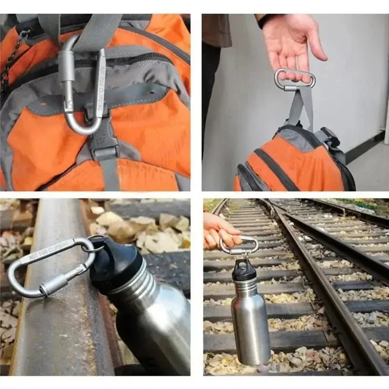 6-Piece Heavy-Duty Aluminum Carabiner Set (50kg Load Capacity)