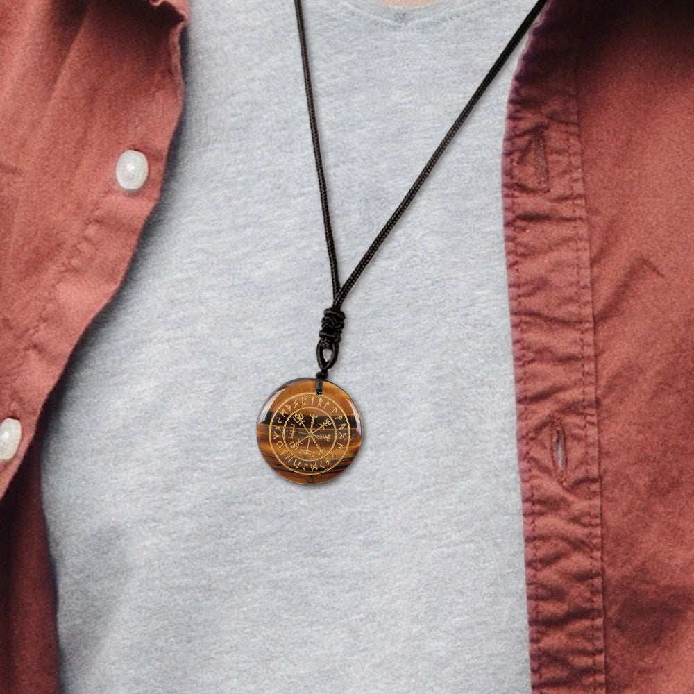 Vegvisir Rune Pendant | The Viking's Crystal Compass