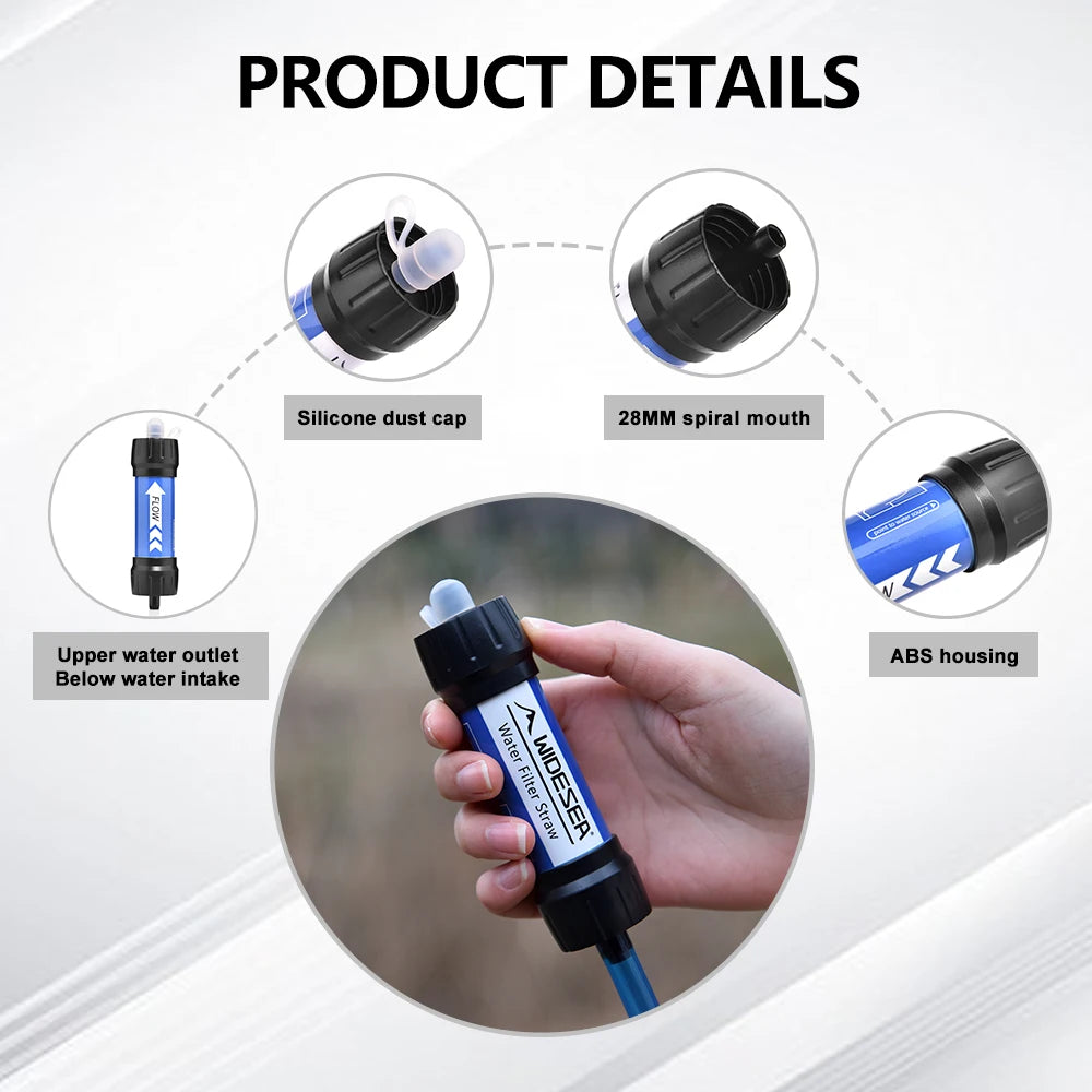 Widesea 0.01 Micron Survival Straw – Portable Outdoor Water Filter for Camping, Travel, and Emergency Use