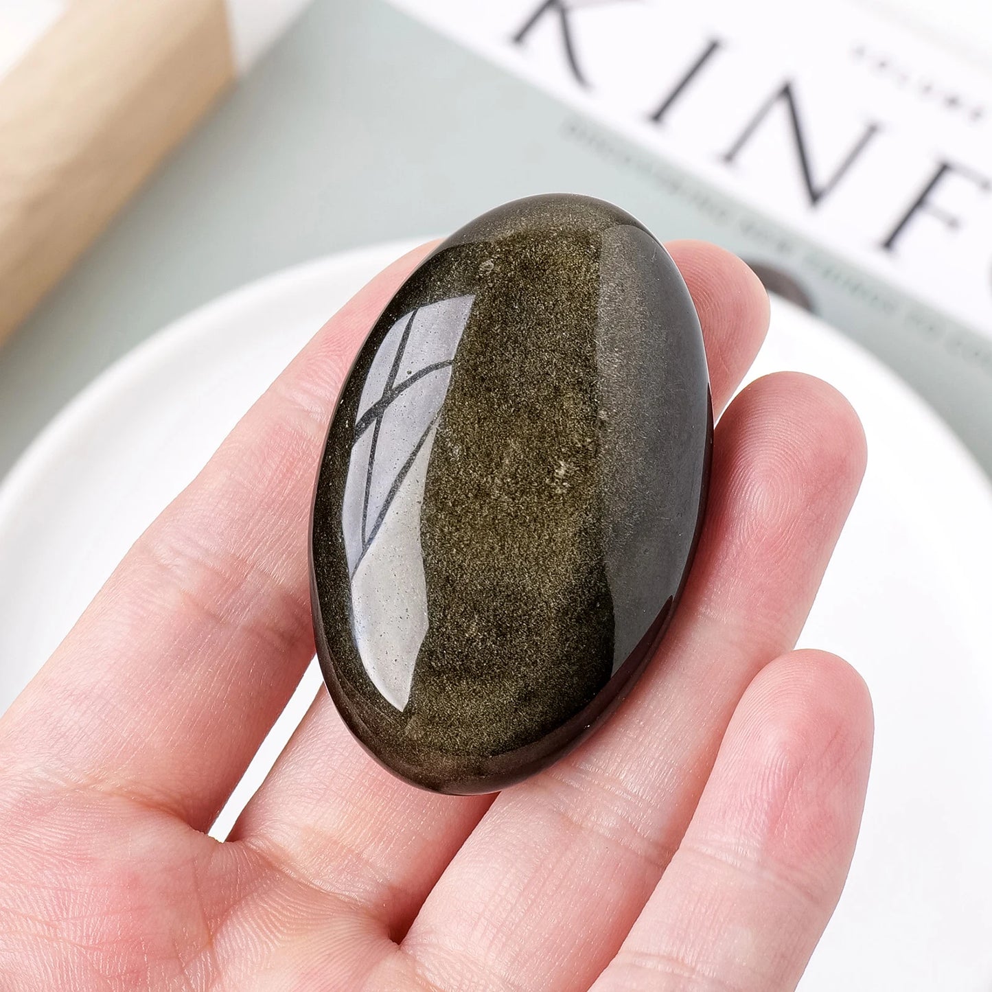 Golden Obsidian Palm Stone | Molten Sun Amulet