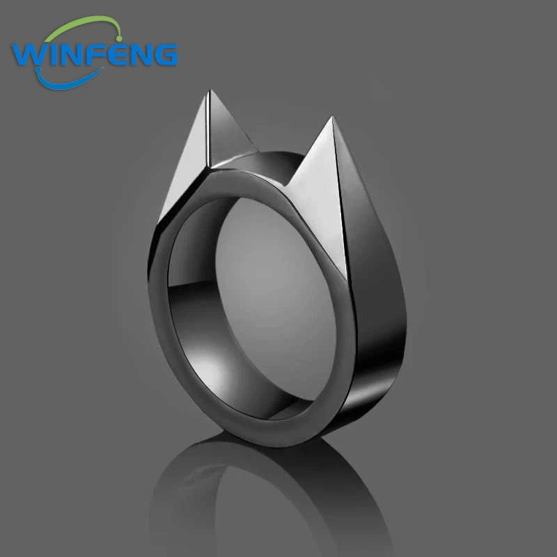 đŸ Cat Ear Self-Defense Ring â Tactical Pendant Keychain for Womenâs Urban Survival & EDC