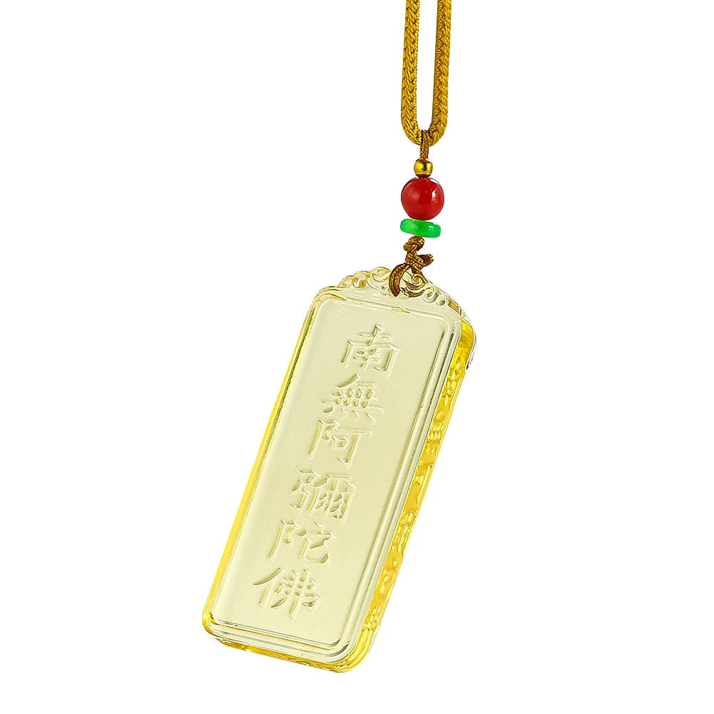 Amitabha Glass Pendant | Luminous Mantra Talisman
