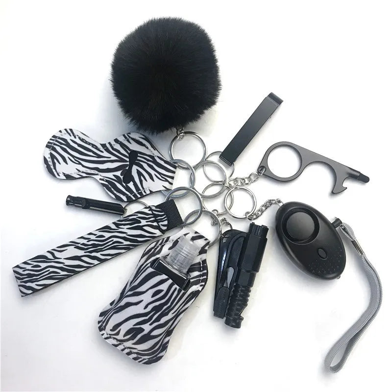 Personal Safety Survival Women Alarm Set Emergency Protection Safety defense Keychain Alarm with windows breaker