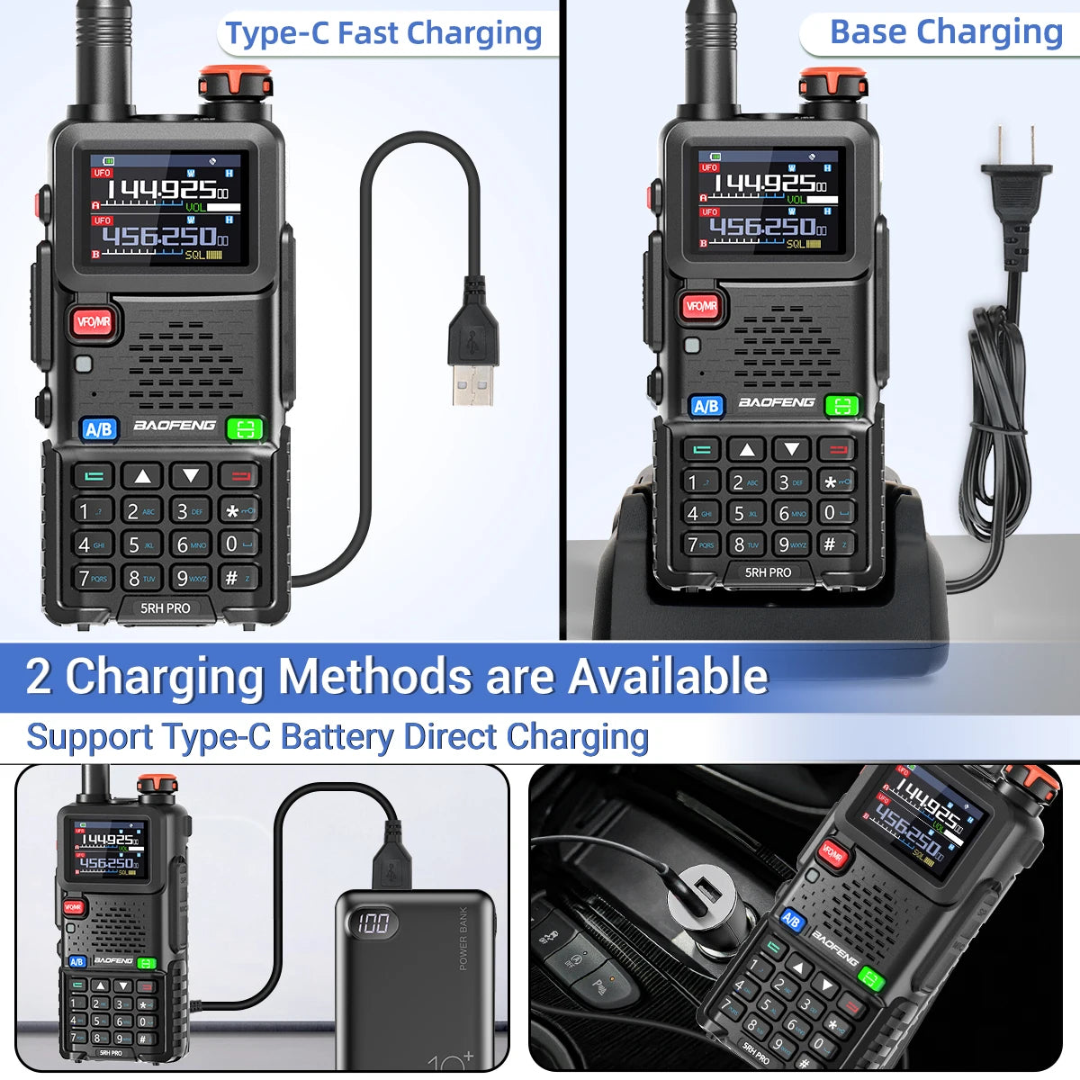 π‘ Baofeng UV-5RH PRO Bluetooth + GPS Walkie Talkie β Long-Range Multi-Band Two-Way Radio with Type-C Charging for Grid-Down Survival, Travel & Tactical Teams