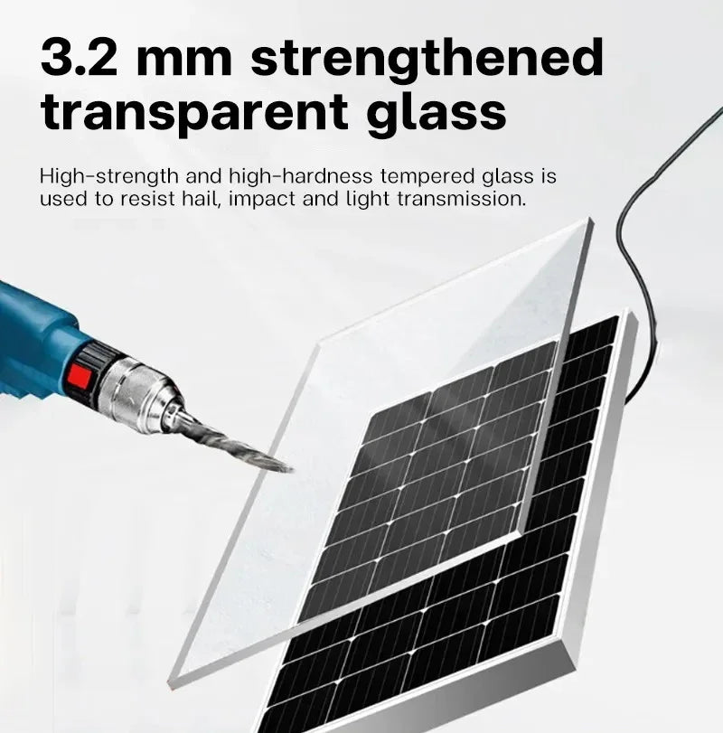 ☀️ 1200W Solar Panel Charger – 12V Dual USB with Optional 10A–100A Controller