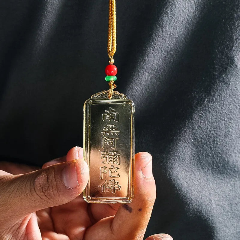 Amitabha Glass Pendant | Luminous Mantra Talisman
