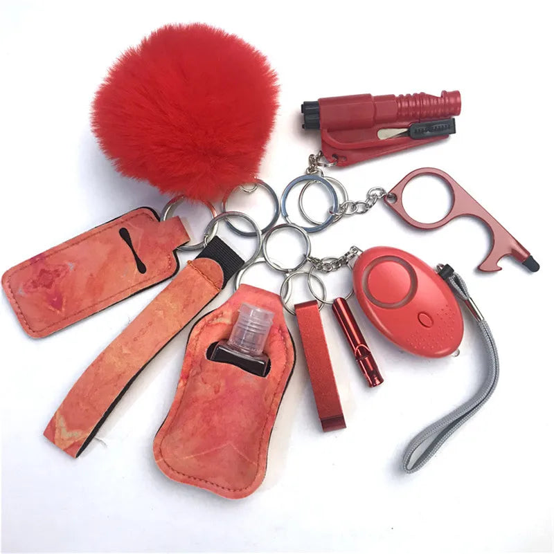 Personal Safety Survival Women Alarm Set Emergency Protection Safety defense Keychain Alarm with windows breaker