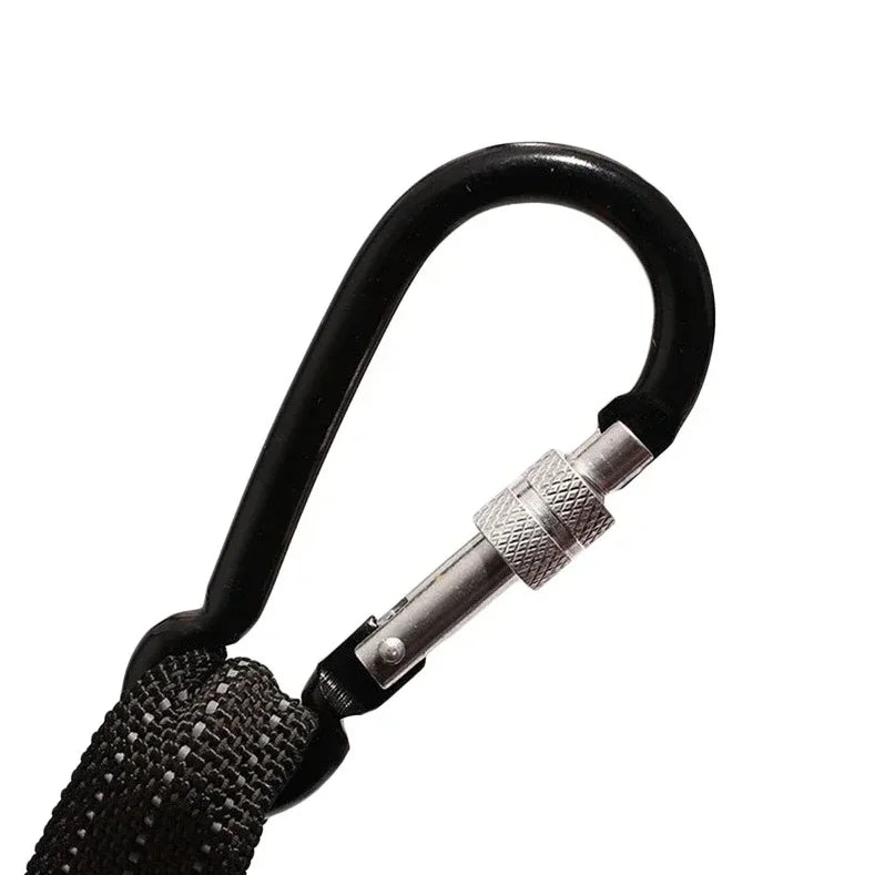 Anti-Fall Safety Bungee Lanyard with Carabiner – Urban Survival & Climbing Security Tool