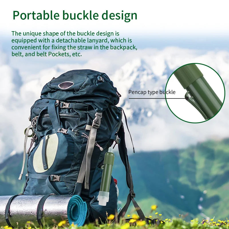 Filterwell Carbon Survival Straw – 4000L Triple-Stage Water Purifier for Prepping, Camping & Emergency Use