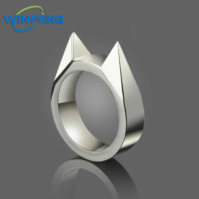 đŸ Cat Ear Self-Defense Ring â Tactical Pendant Keychain for Womenâs Urban Survival & EDC