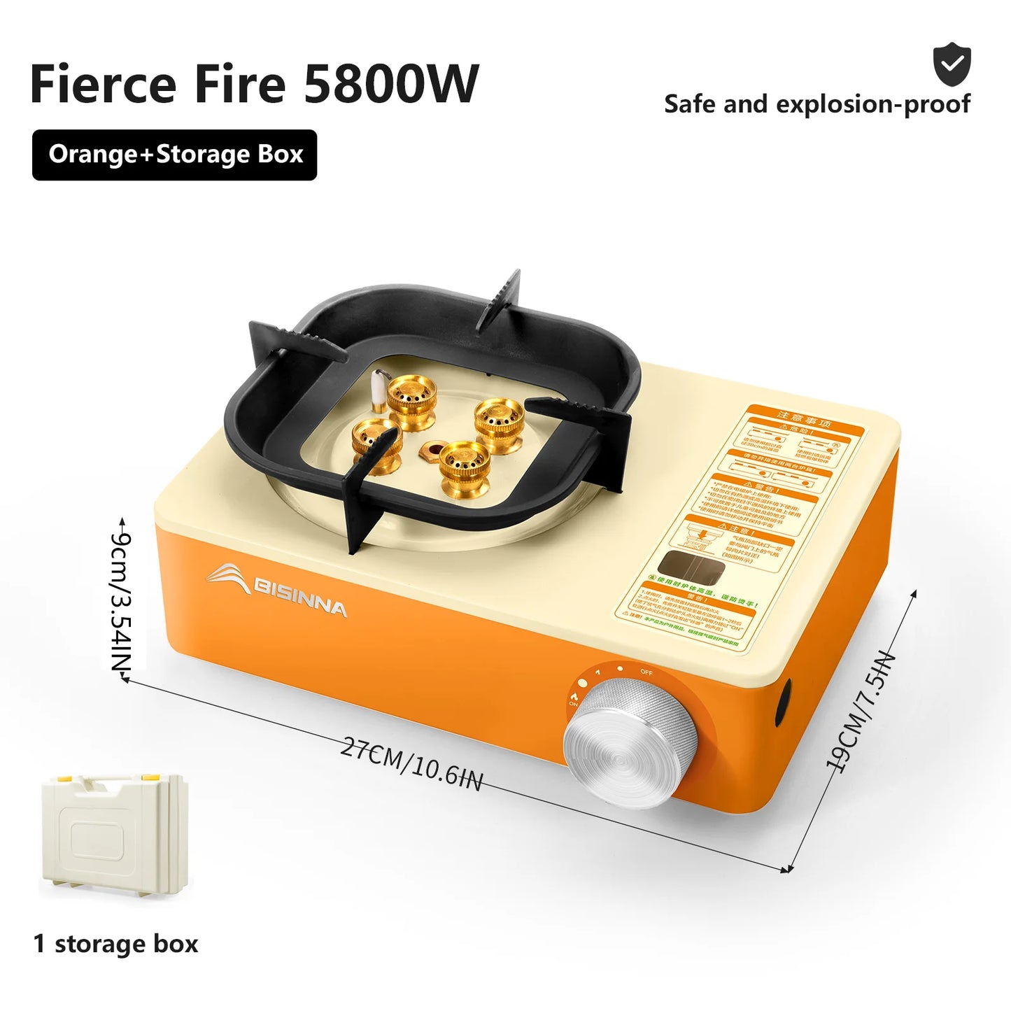 BISINNA 5800W Camping Gas Stove – High-Power Outdoor Cooking