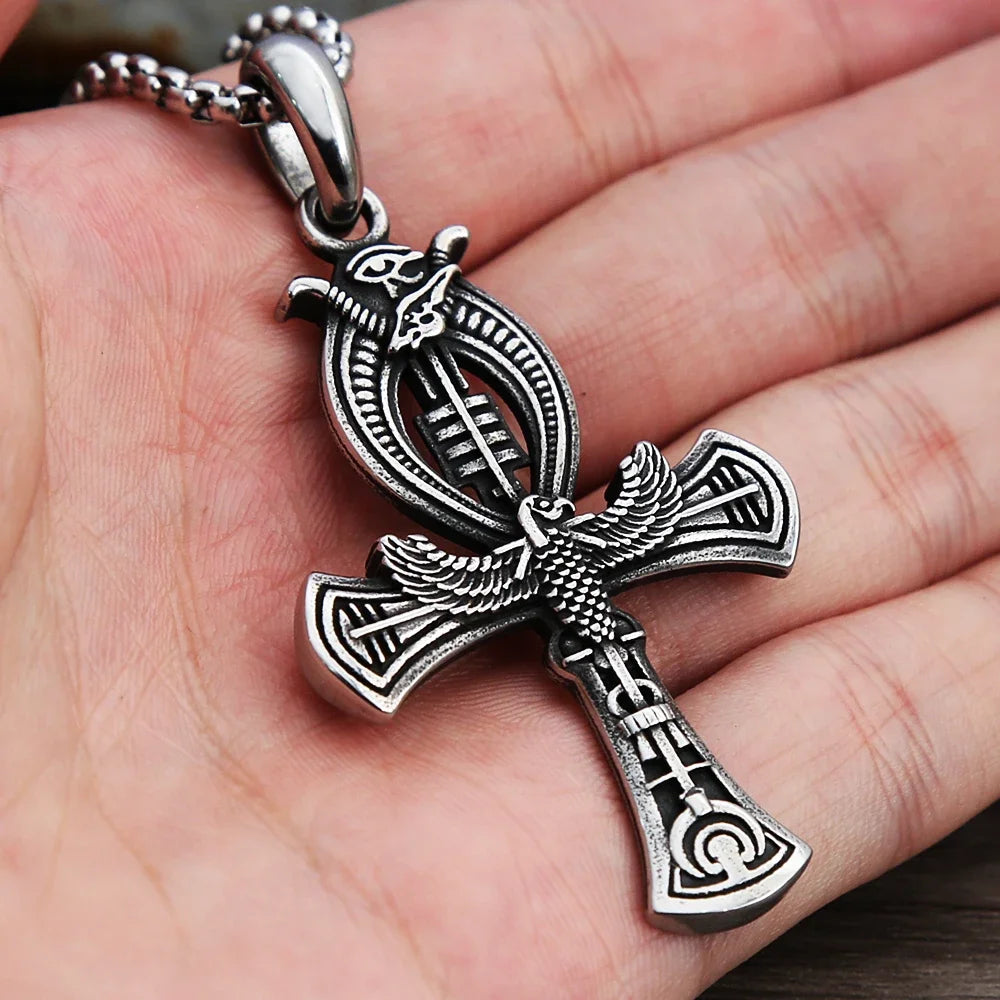 Ankh Cross of Horus | Eternal Life Amulet in Forged Steel