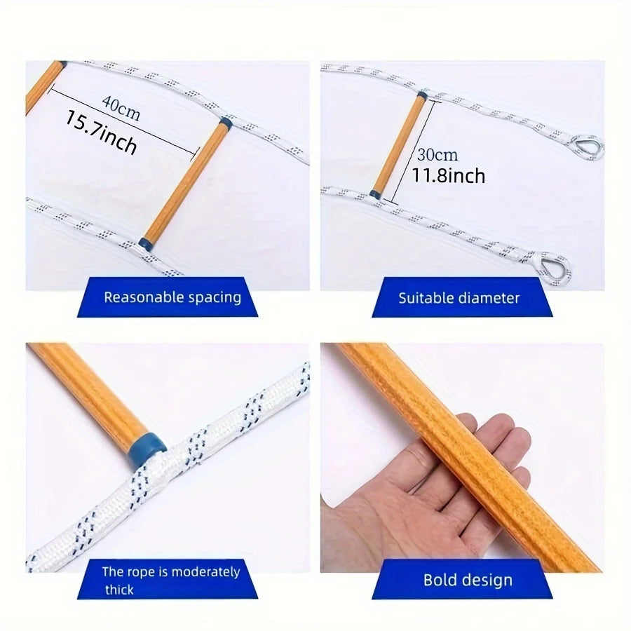 🔥 5-Meter Fire Escape Ladder – Anti-Slip Emergency Rescue Rope for Urban Survival & Lifesaving