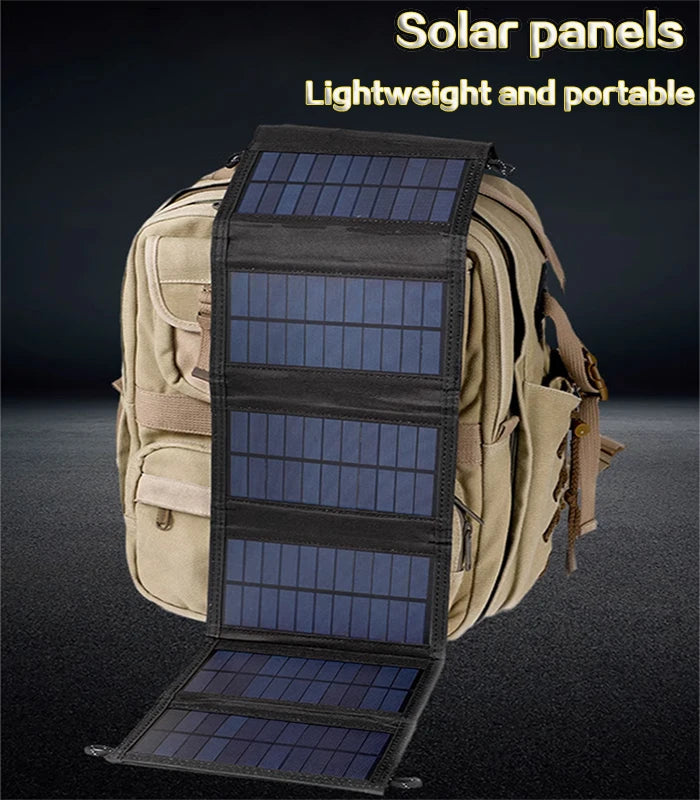 ☀️ 6-Fold 20W/h Foldable Solar Panel – USB 5V DC Charger for Phones, Power Banks & Off-Grid Mobile Power