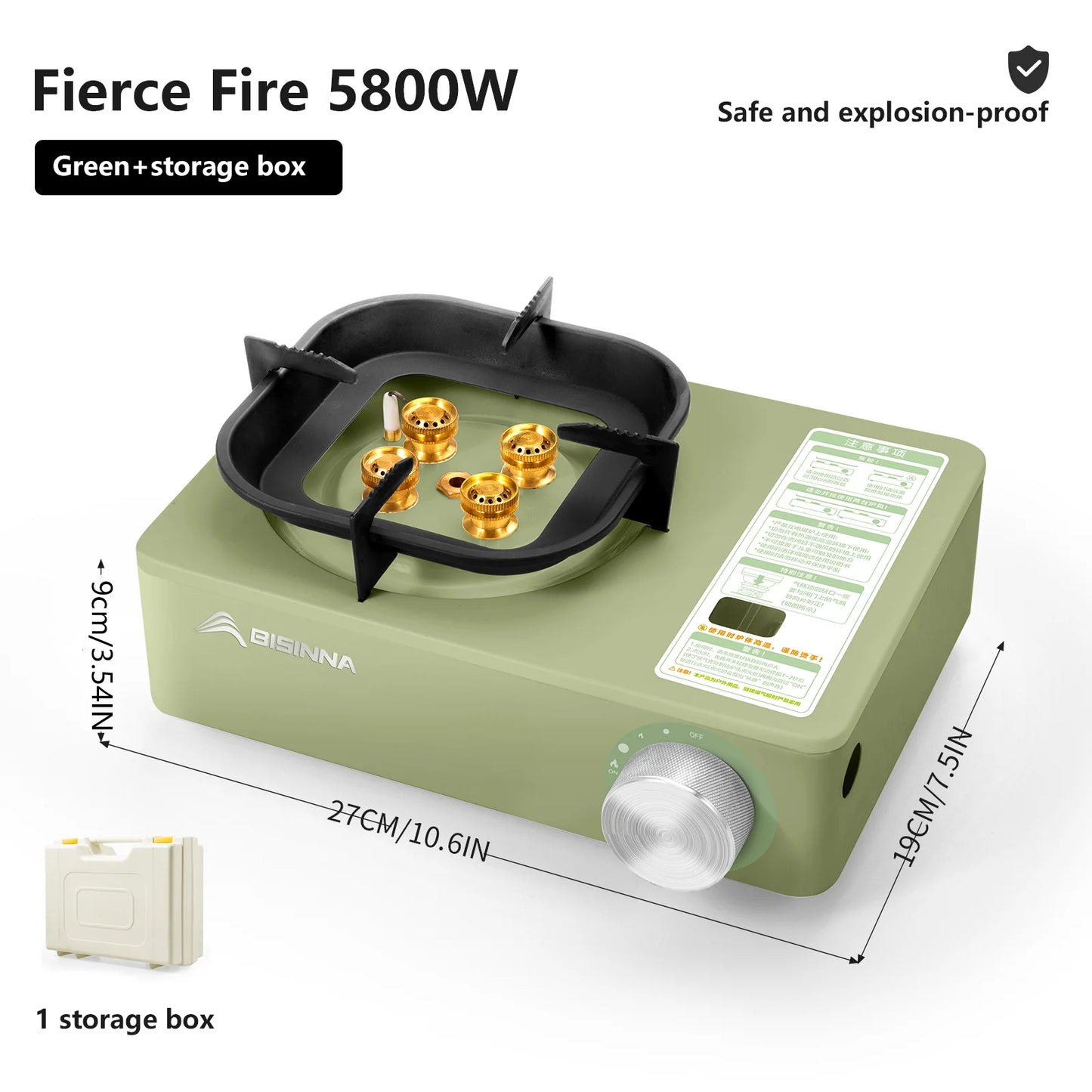 BISINNA 5800W Camping Gas Stove – High-Power Outdoor Cooking