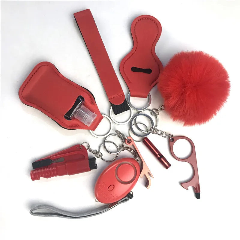 Personal Safety Survival Women Alarm Set Emergency Protection Safety defense Keychain Alarm with windows breaker