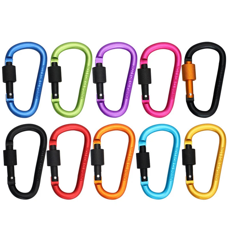 Heavy-Duty Carabiner Clips with Screw Gate (4-Pack) – Reliable Outdoor Gear for Everyday Use