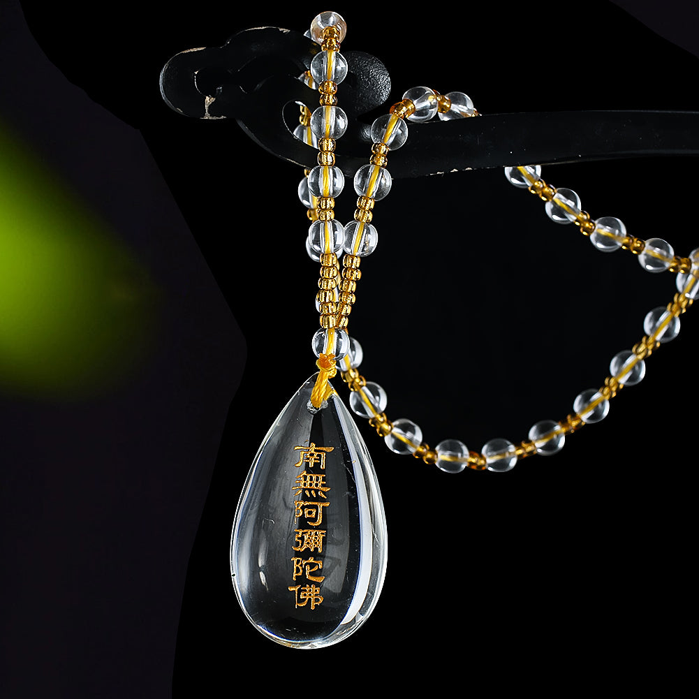 Amitabha Glass Pendant | Luminous Mantra Talisman