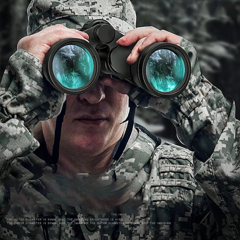 German Military-Grade 20x50 HD Binoculars – Long-Range BAK4 Prism Telescope for Outdoor, Camping & Survival
