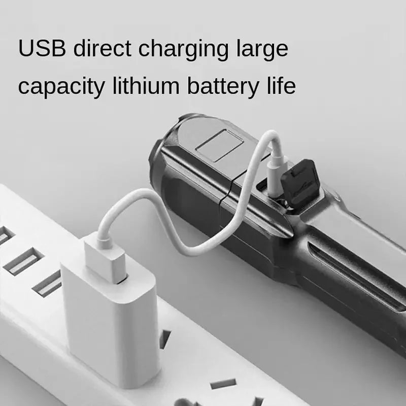 Tactical Zoomable Rechargeable LED Flashlight