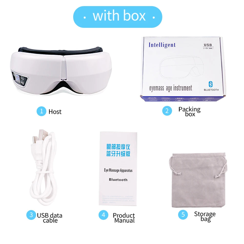6D Smart Vibration Eye Therapy Massager Mask with Bluetooth Music