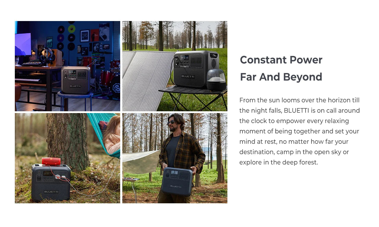 BLUETTI AC180 Portable Power Station – 1152Wh, 1800W Output, 2700W Surge, LiFePO₄, Solar + UPS, Wireless Charging