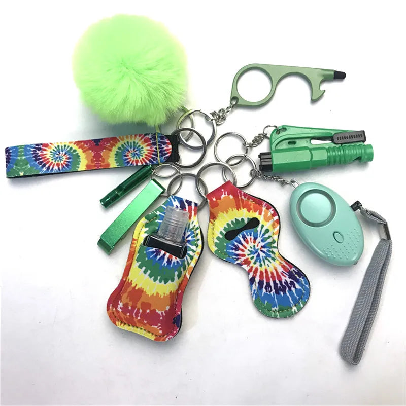 Personal Safety Survival Women Alarm Set Emergency Protection Safety defense Keychain Alarm with windows breaker