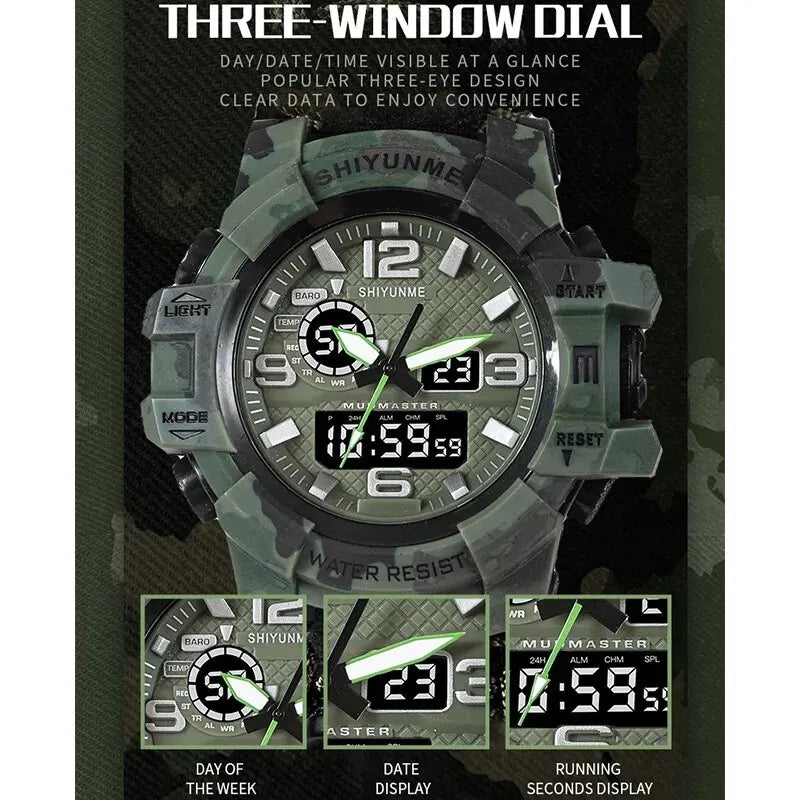 ⌚ Tactical Survival Paracord Watch – Waterproof Military-Grade Outdoor Emergency Gear with Compass, Thermometer & LED Display