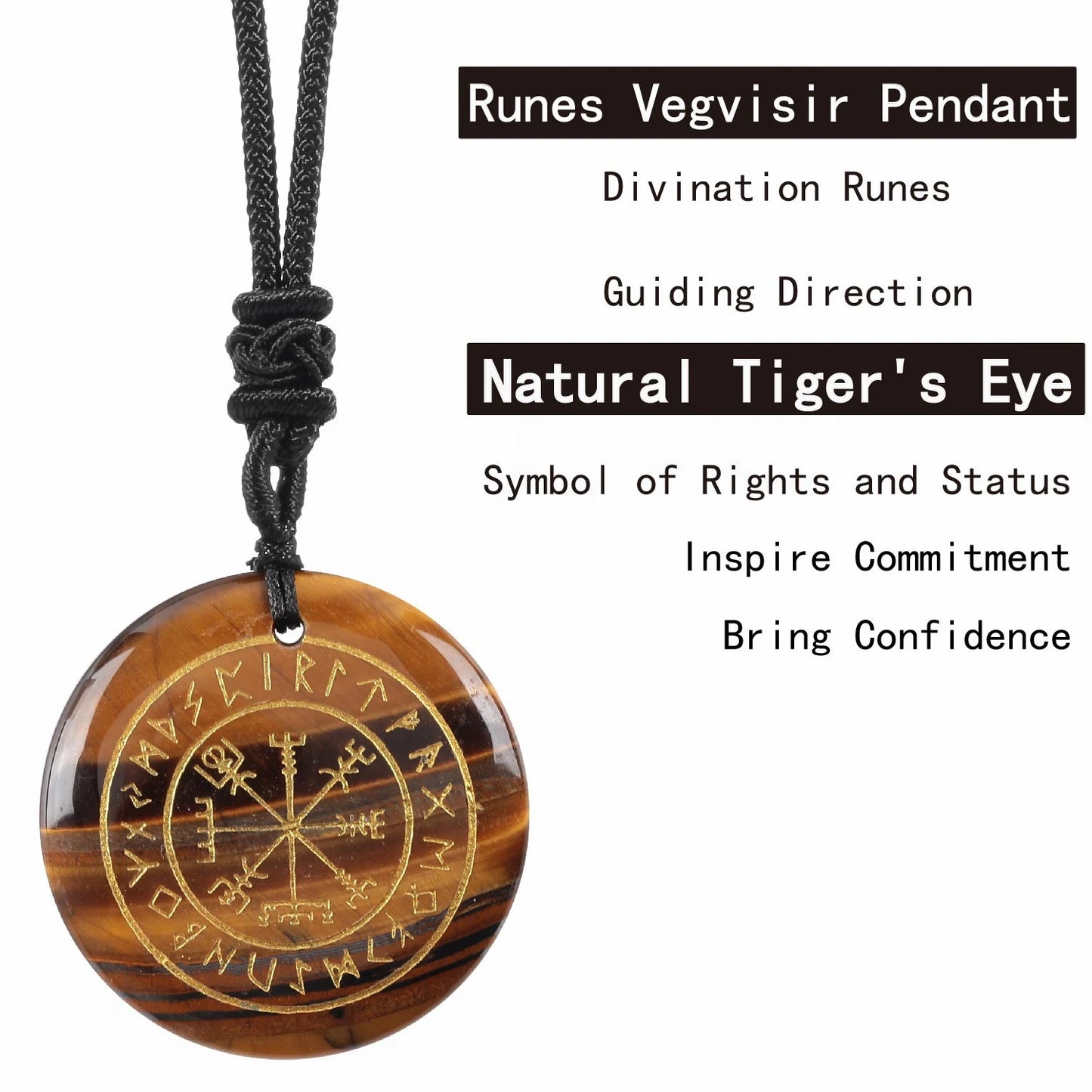 Vegvisir Rune Pendant | The Viking's Crystal Compass