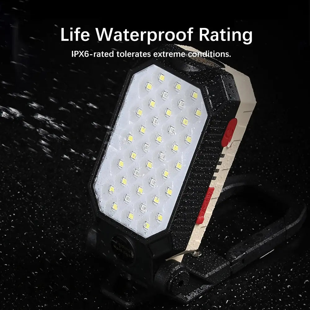 🔦 RxZoA High-Power Rechargeable LED Flashlight – Waterproof COB Work Light with Magnet, USB Charging & Red/Blue Emergency Beacon