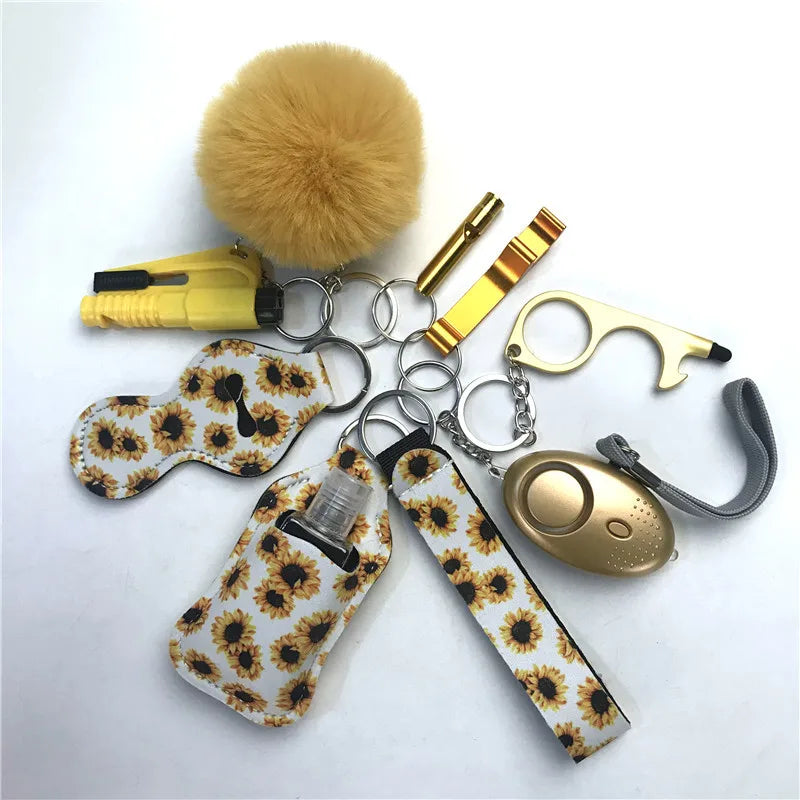 Personal Safety Survival Women Alarm Set Emergency Protection Safety defense Keychain Alarm with windows breaker