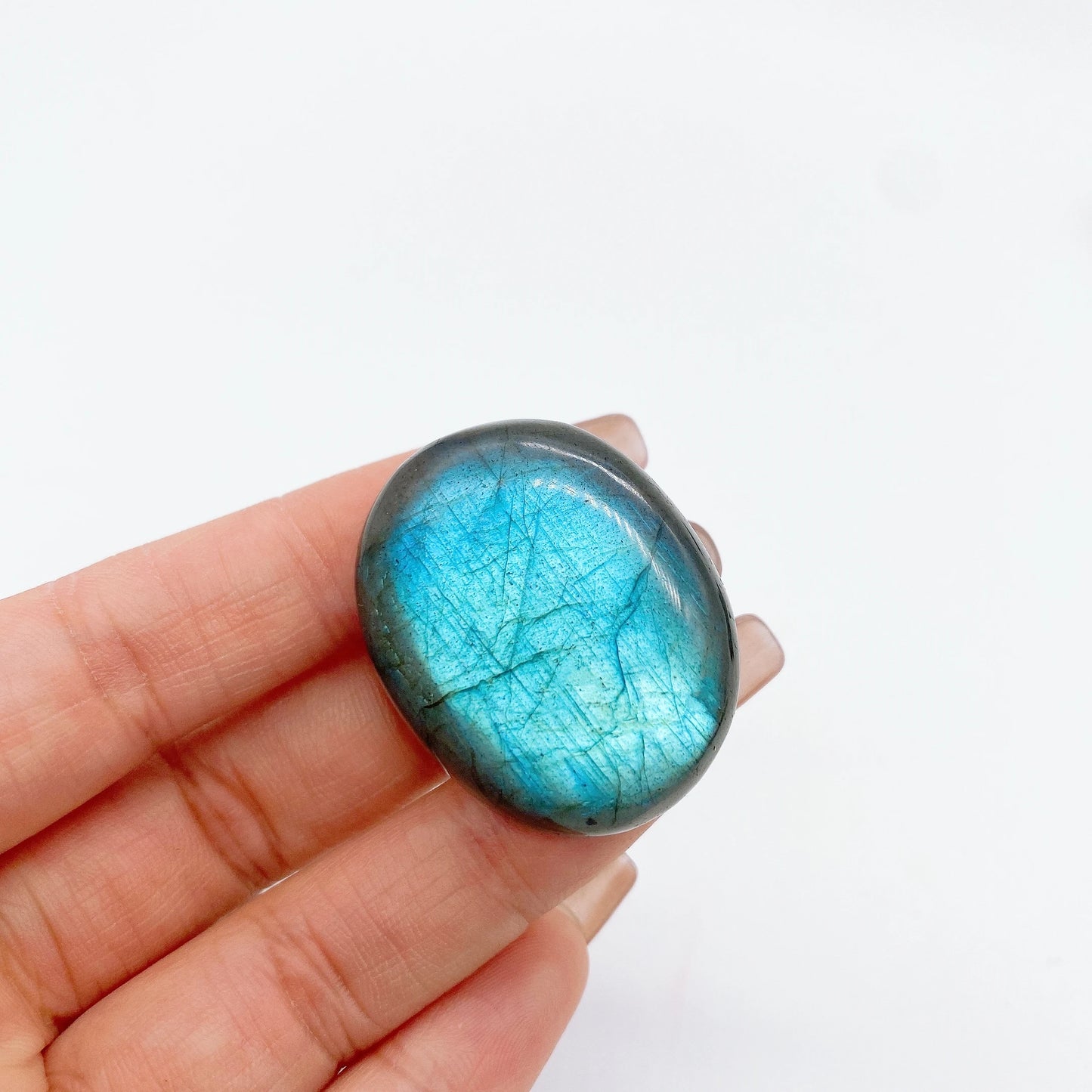 ✧ Labradorite Palm Stone | Frozen Lightning of the Ancients