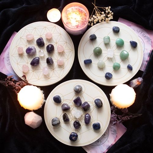 Metatron’s Cube Crystal Grid Set – Gateway to Sleep & Stillness